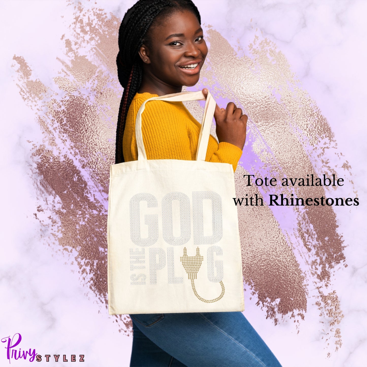 God is the Plug - Rhinestone T-Shirt