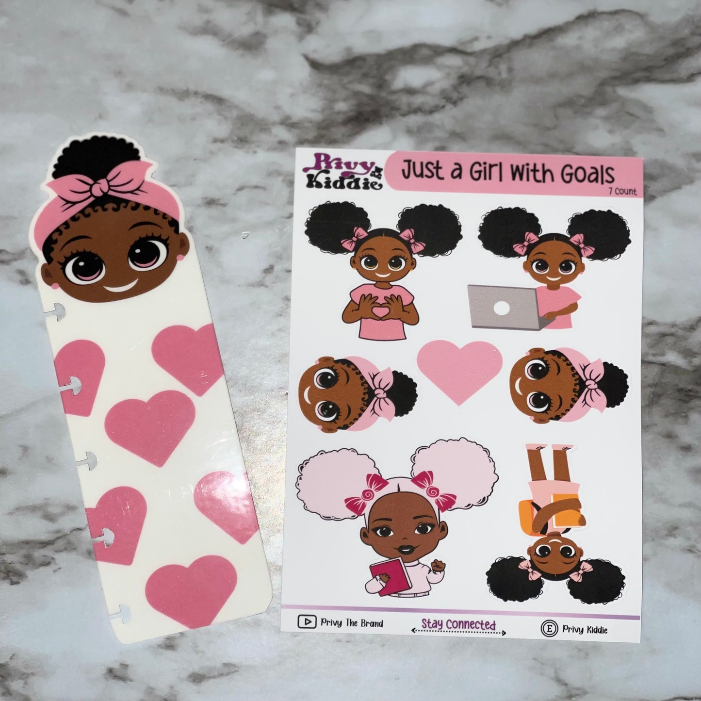 Just a Girl with Goals Sticker Sheet &amp; Bookmark Set